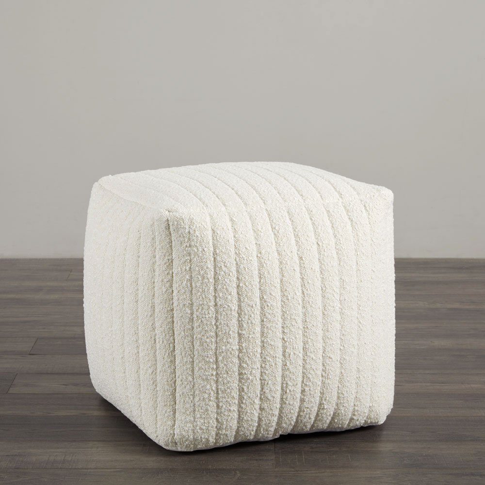 Channel Square Ottoman: White 